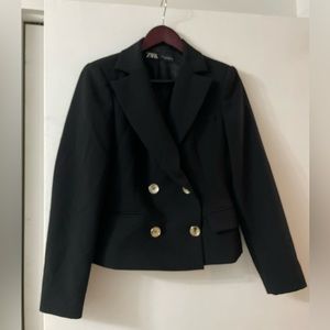 Zara cropped double breasted blazer